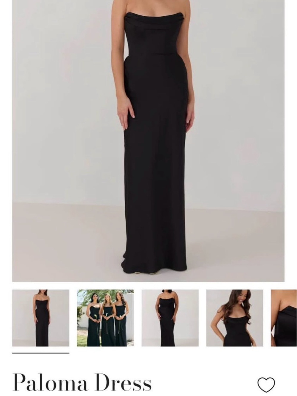Park & Fifth Paloma Black Strapless Paloma Maxi Skirt